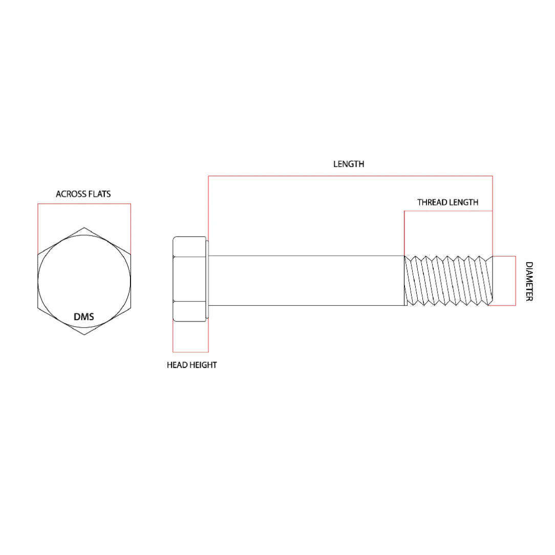 1/2" x 6-1/2" 20 TPI UNF Imperial Fine Hex Bolt High Tensile Grade 8 Zinc Plated - Image 6