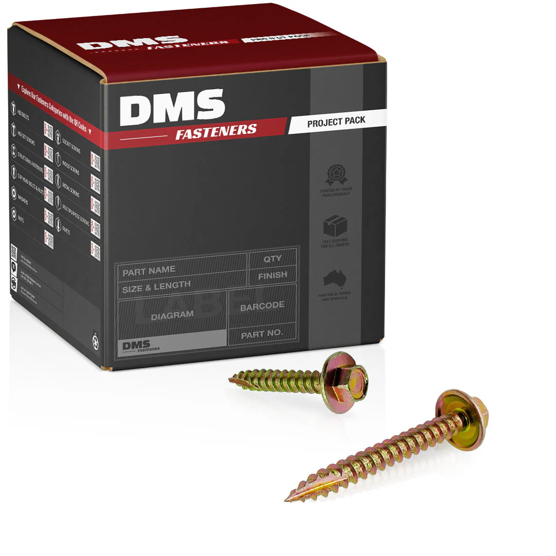 12g-11 x 25mm T17 (Type 17) Hex Head Self Drilling Screw Tek Zinc Yellow