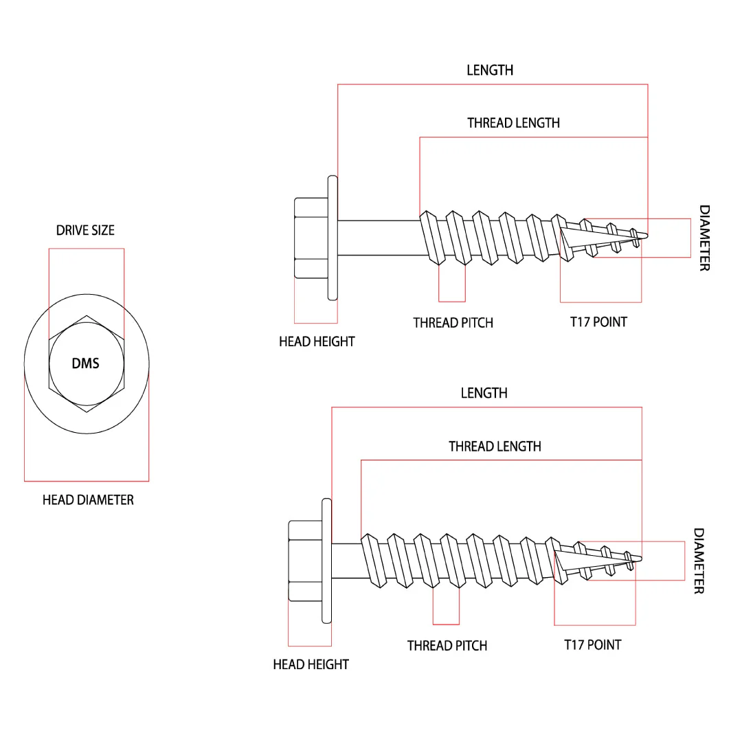 12g-11 x 75mm T17 (Type 17) Hex Head Self Drilling Screw Tek Galvanised Class 3 / 4 - Image 6