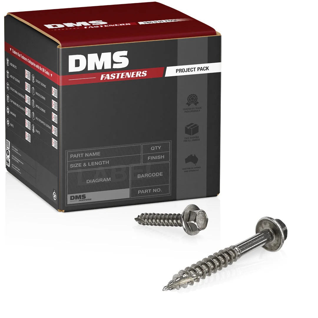 14g-10 x 125mm T17 (Type 17) Hex Head Self Drilling Screw Tek Stainless Steel G316 A4