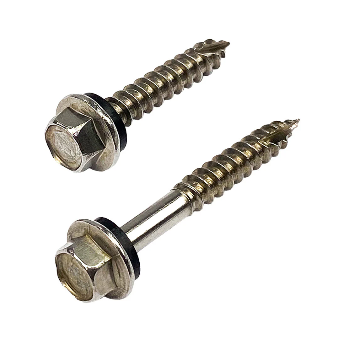 14g-10 x 75mm T17 (Type 17) Hex Head Self Drilling Screw Tek with NEO Seal Stainless Steel G304 A2 - Image 2