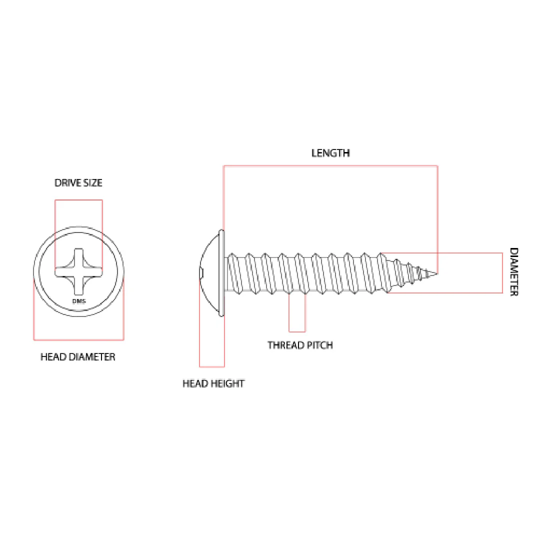 8g-15 x 15mm Button Stitching Screw Needle Point Phillips Galvanised - Image 6