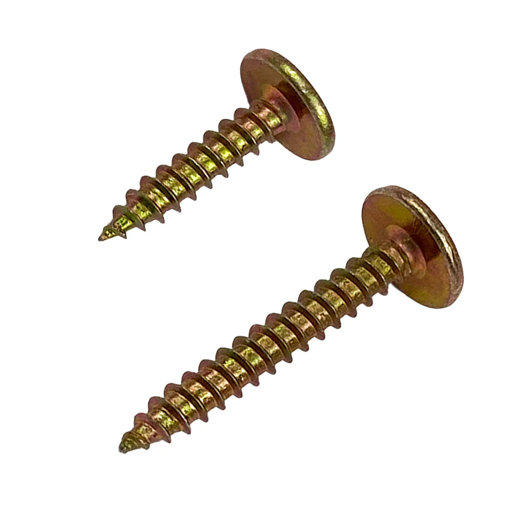 8g-15 x 20mm Button Stitching Screw Needle Point Phillips Zinc Yellow - Image 3