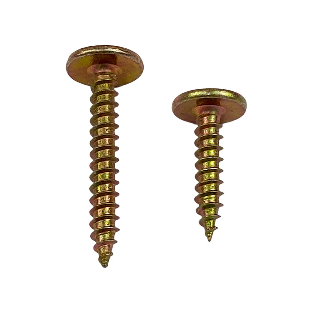 8g-15 x 40mm Button Stitching Screw Needle Point Phillips Zinc Yellow - Image 5