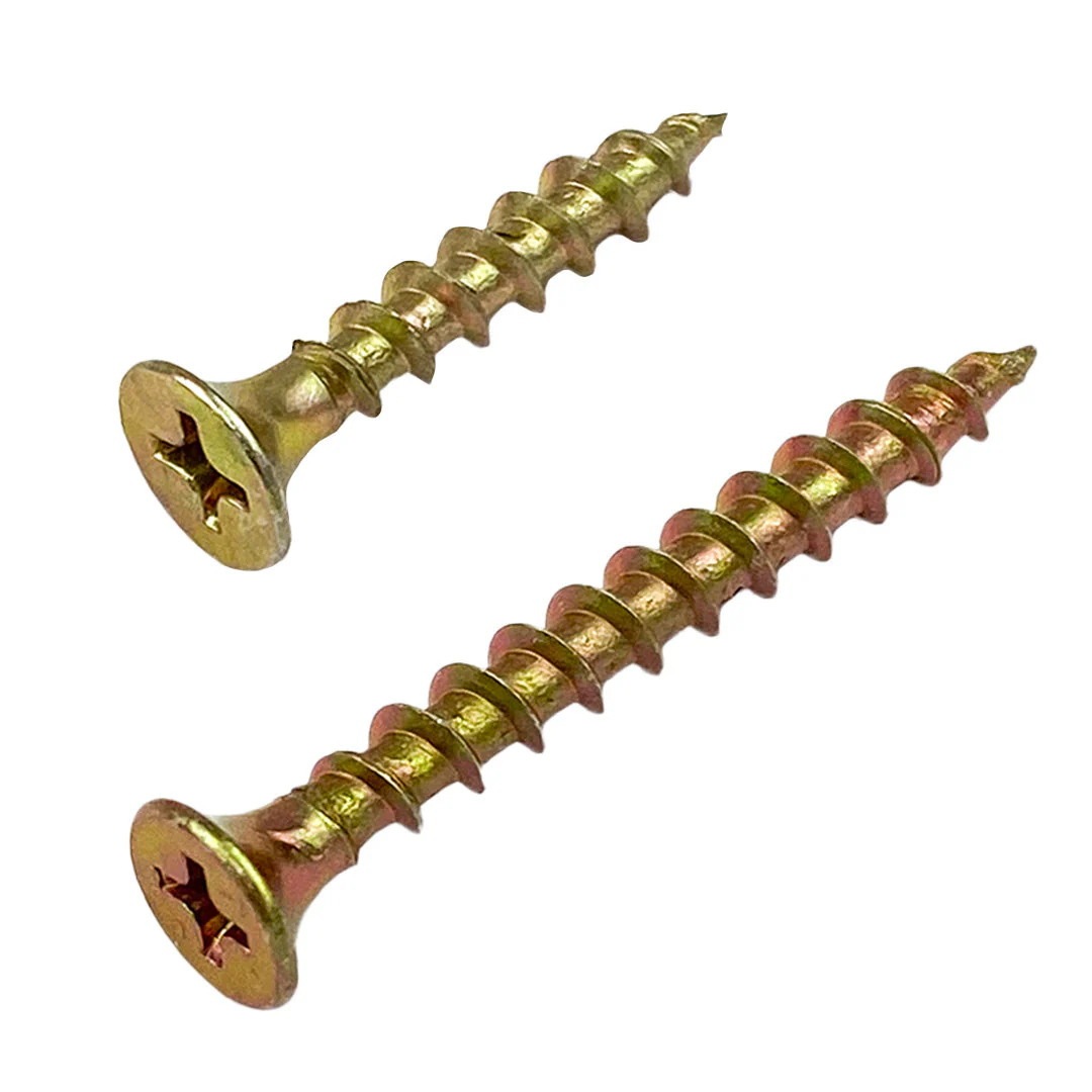 8g x 28mm Drywall Gyprock Screw Bugle Head Phillips Self Tapping Zinc Yellow - Image 2