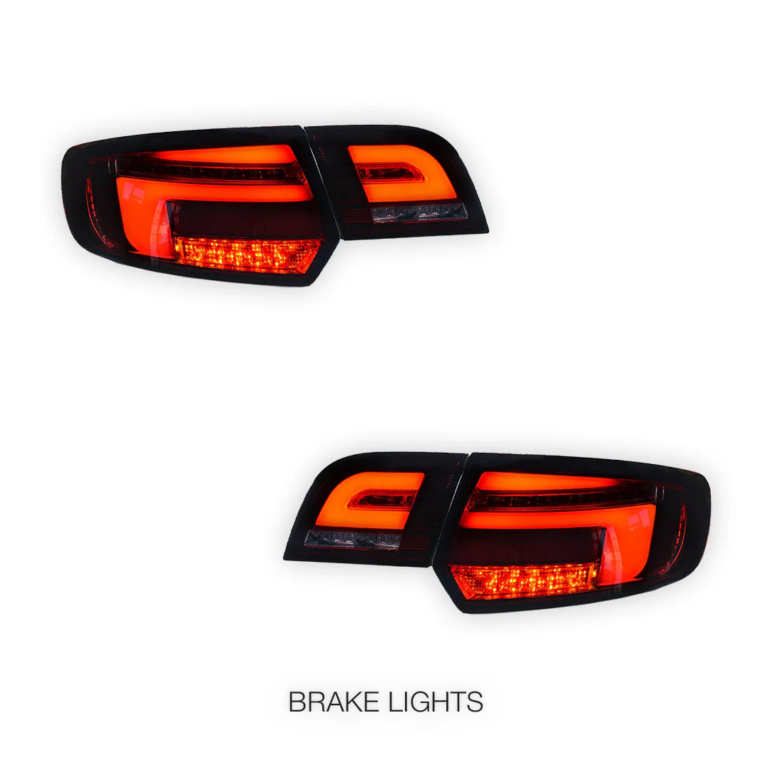Audi A3 8P (2009 - 2013) Smoke Red Sequential Full 3D LED Stripe Tail Lights LH + RH - Image 4