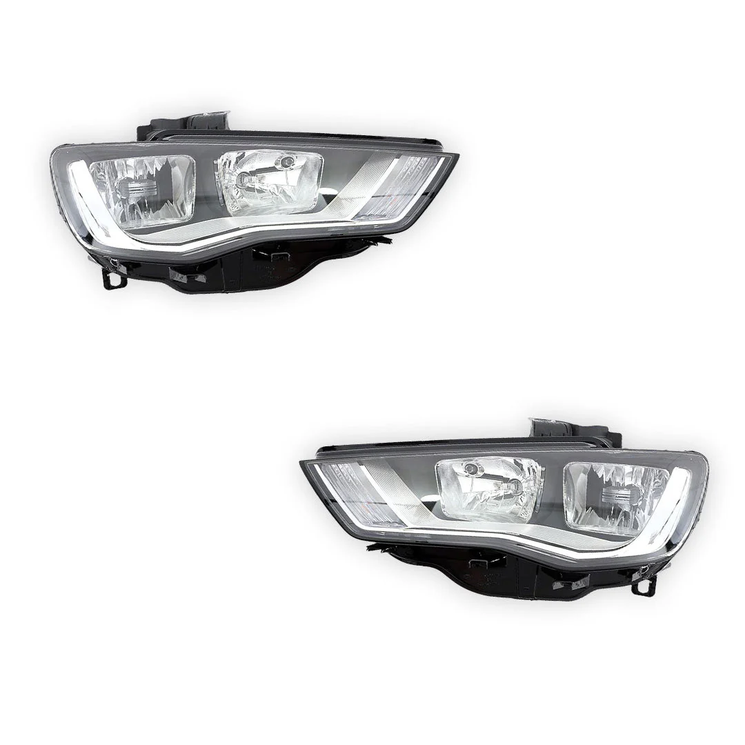 Audi A3 8V (2013 - 2016) Clear Black Halogen Genuine Headlights LH + RH - Image 2