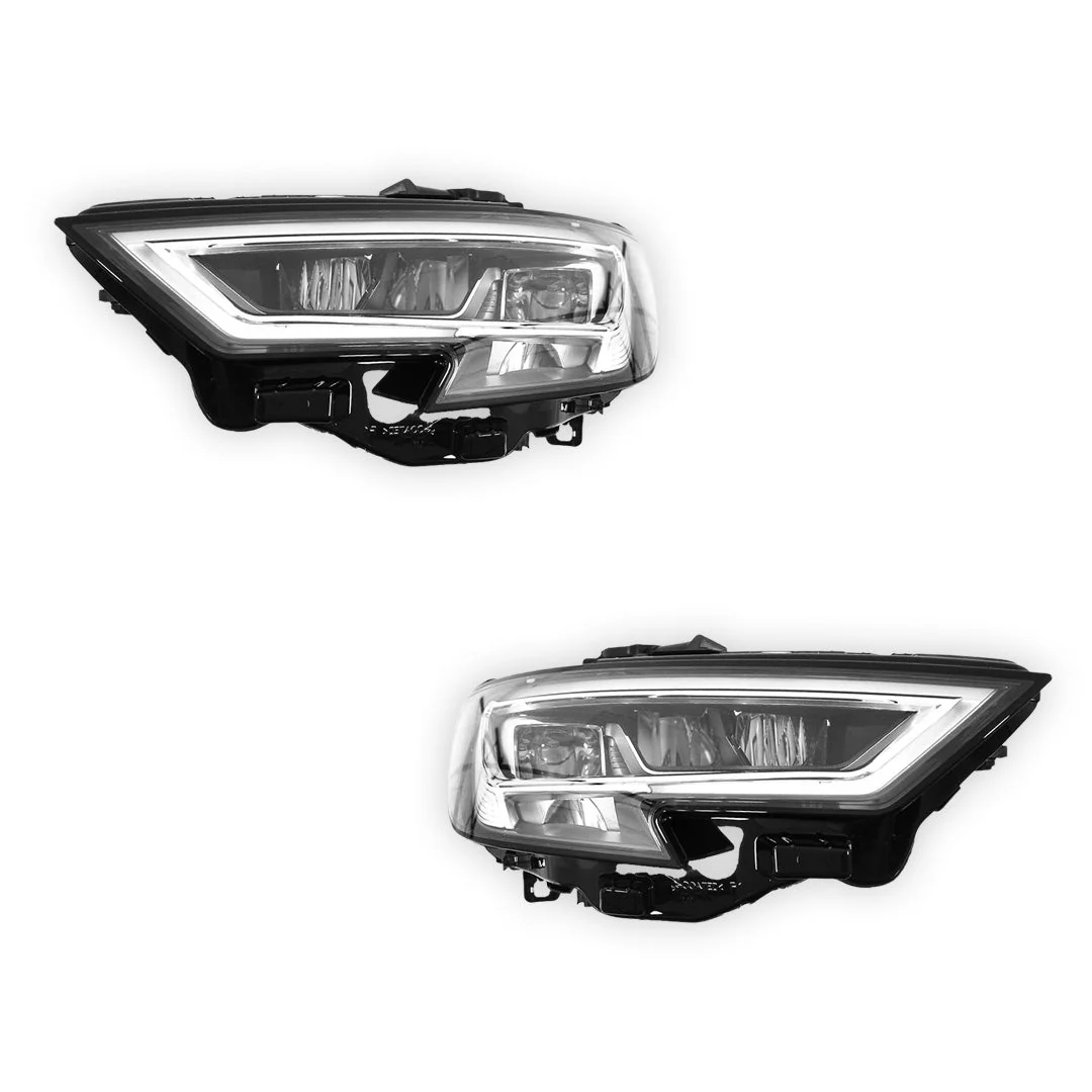 Audi A3 8V (2016 - 2020) Genuine Black LED Headlights LH + RH - Image 2