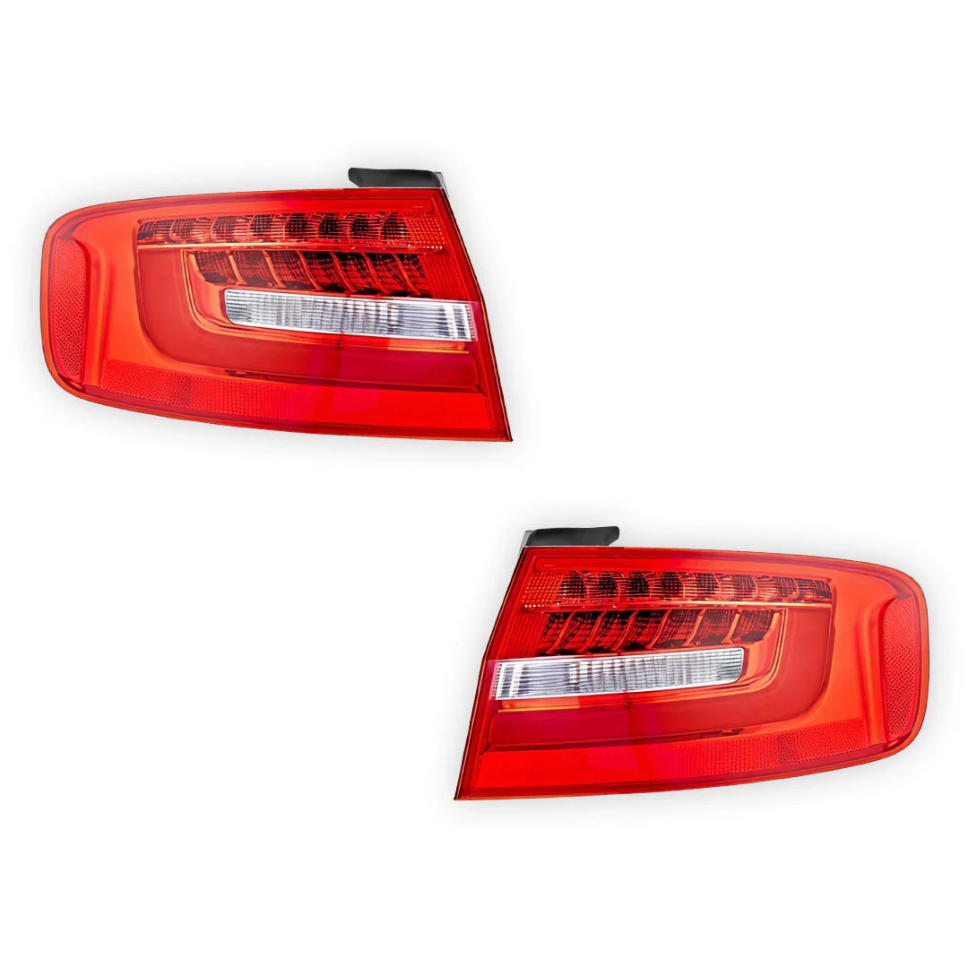 Audi A4 B8 (2007 - 2015) Genuine Red / White LED Tail Lights LH + RH - Image 2