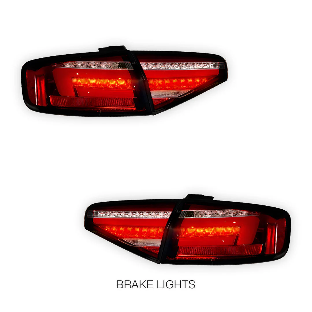 Audi A4 B8 (2012 - 2015) Clear Red Sequential 3D LED Stripe Tail Lights LH + RH - Image 3