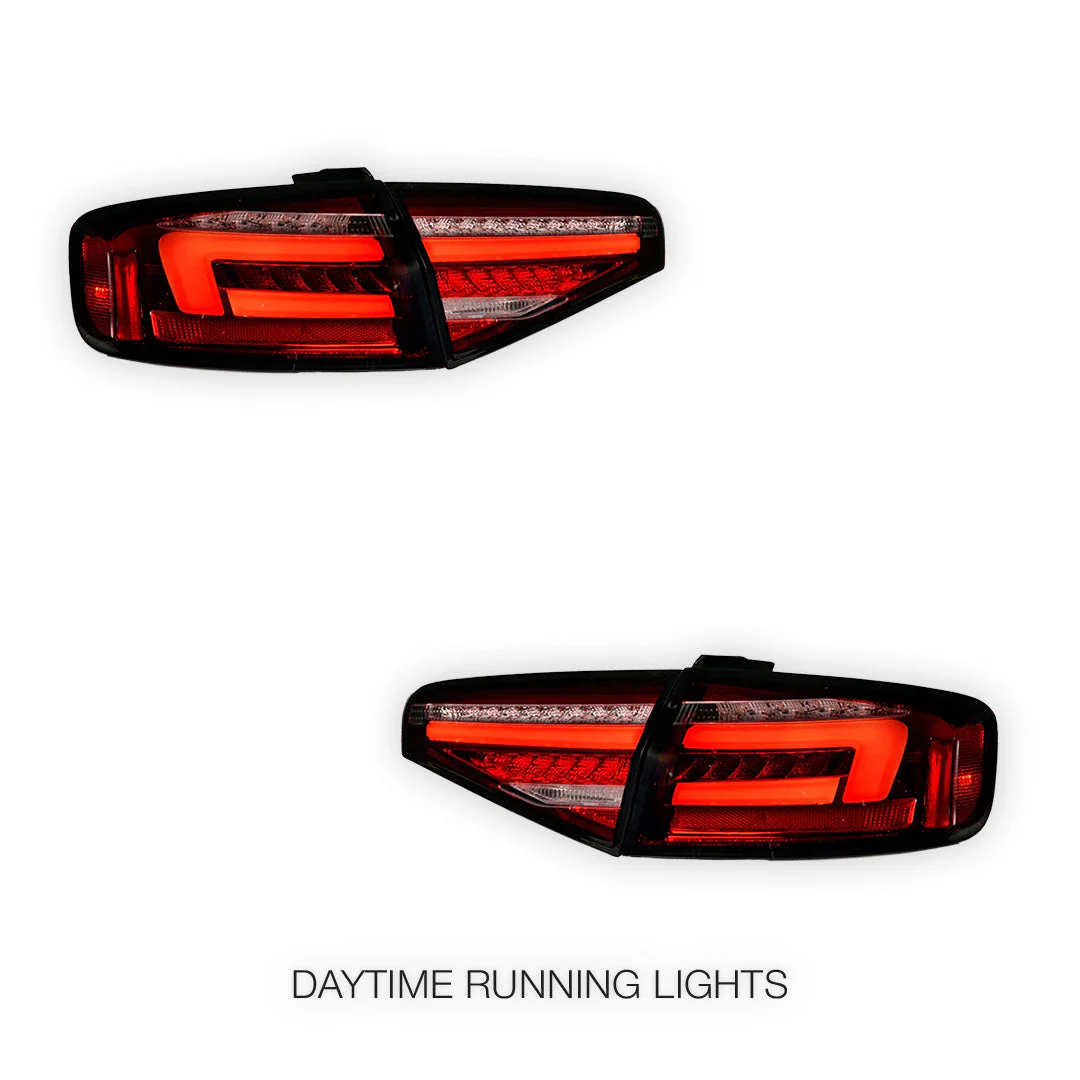 Audi A4 B8 (2012 - 2015) Clear Red Sequential 3D LED Stripe Tail Lights LH + RH - Image 2