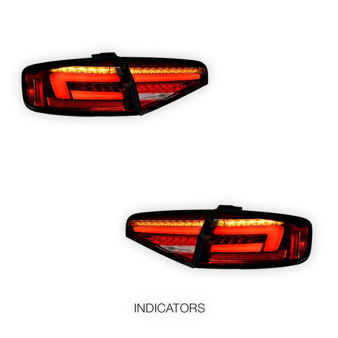 Audi A4 B8 (2012 - 2015) Clear Red Sequential 3D LED Stripe Tail Lights LH + RH - Image 3
