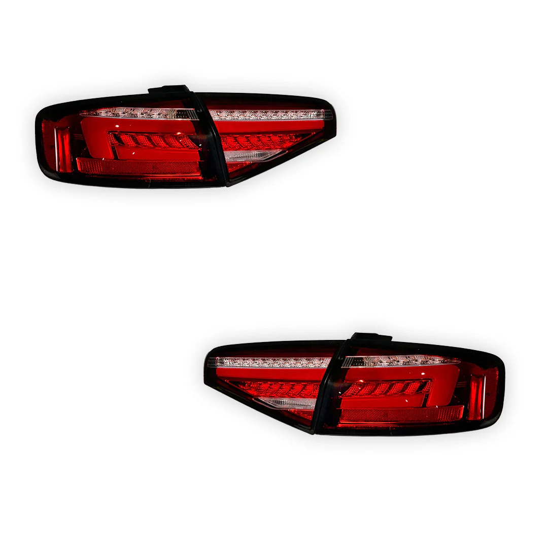 Audi A4 B8 (2012 - 2015) Clear Red Sequential 3D LED Stripe Tail Lights LH + RH - Image 6