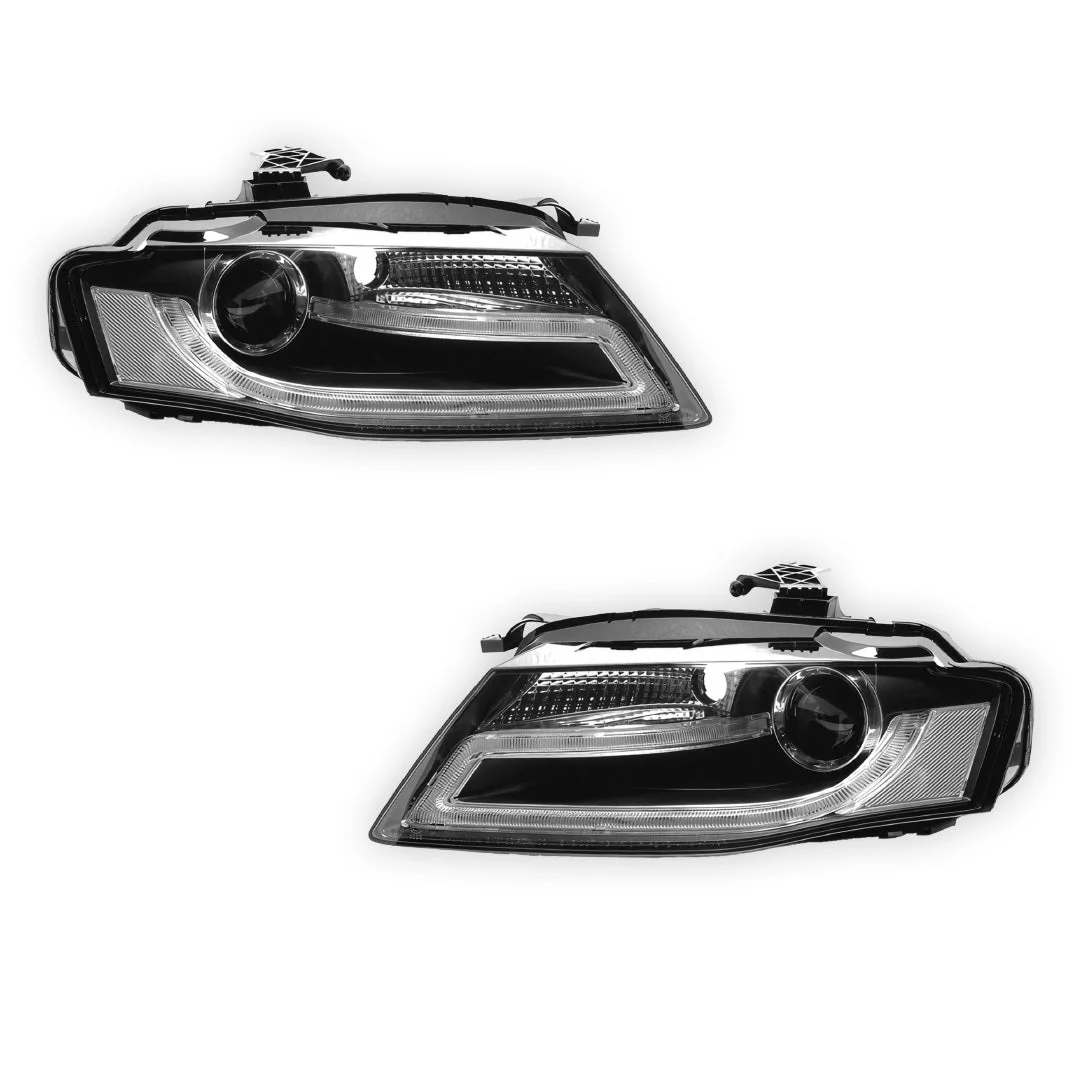 Audi A4 B8 Pre-Facelift (2009 - 2012) LED DRL Dual Beam Projector Halogen Headlights LH + RH - Image 6