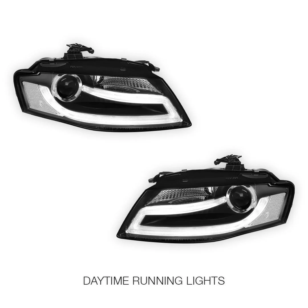 Audi A4 B8 Pre-Facelift (2009 - 2012) LED DRL Dual Beam Projector HID Headlights LH + RH - Image 2