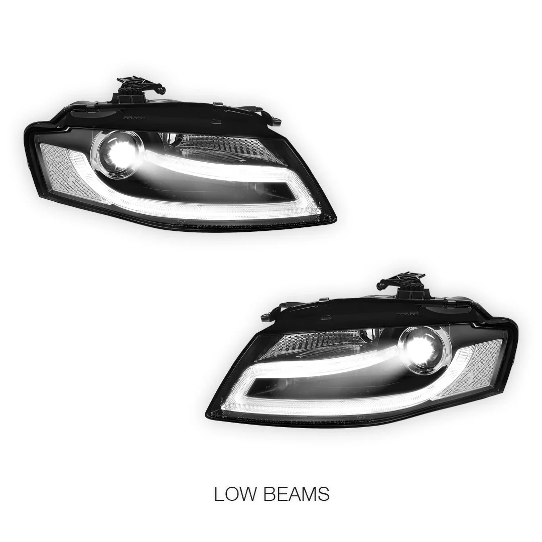 Audi A4 B8 Pre-Facelift (2009 - 2012) LED DRL Dual Beam Projector HID Headlights LH + RH - Image 4