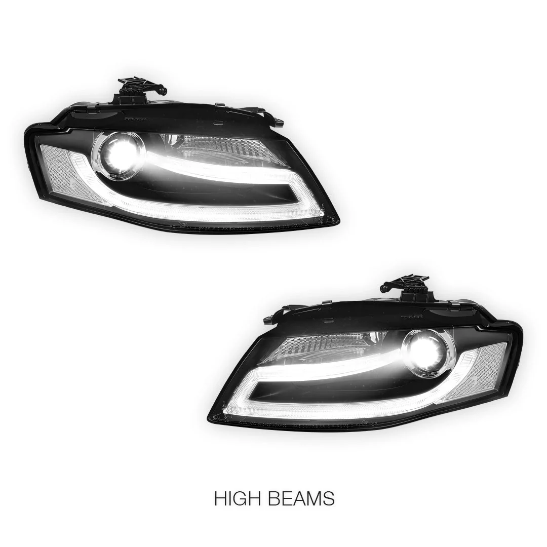 Audi A4 B8 Pre-Facelift (2009 - 2012) LED DRL Dual Beam Projector HID Headlights LH + RH - Image 5