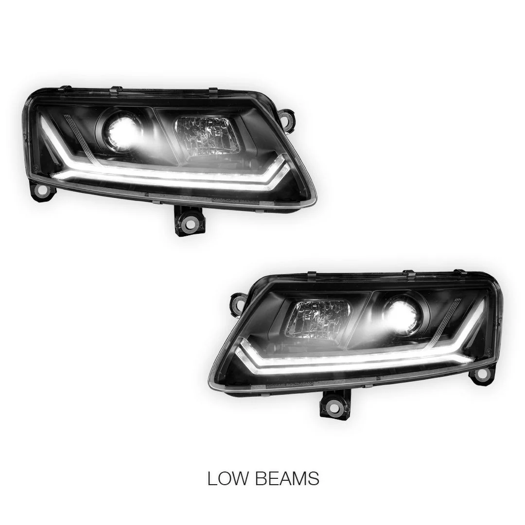 Audi A6 C6 (2004 - 2011) Sequential Black LED DRL Projector Headlights LH + RH - Image 4