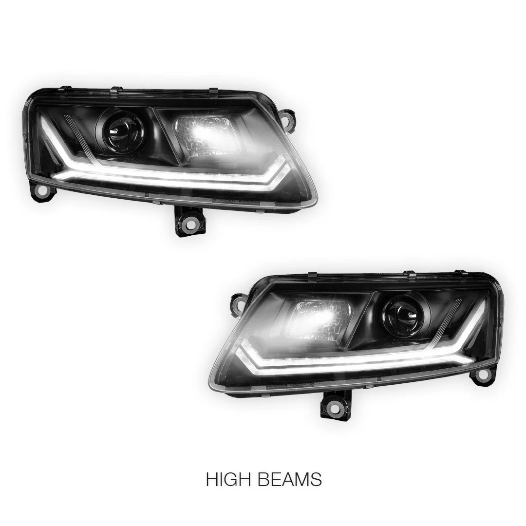 Audi A6 C6 (2004 - 2011) Sequential Black LED DRL Projector Headlights LH + RH - Image 5