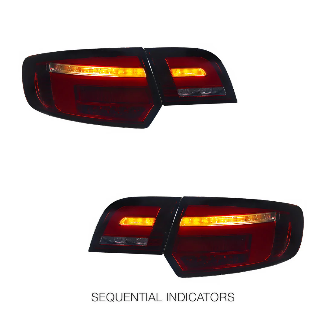 Audi S3 8P (2009 - 2013) Smoke Red Sequential Full 3D LED Stripe Tail Lights LH + RH - Image 4