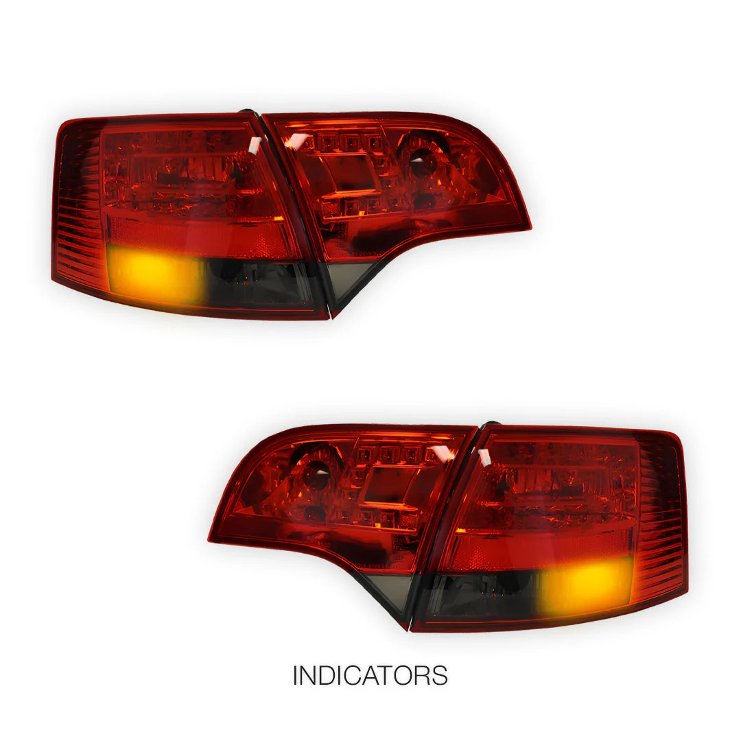Audi S4 B7 (2005 - 2008) Clear Red LED Tail Lights LH + RH - Image 16