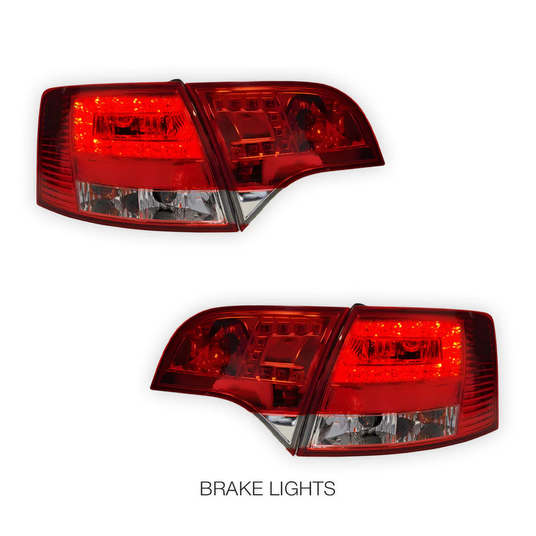Audi S4 B7 (2005 - 2008) Clear Red LED Tail Lights LH + RH - Image 3