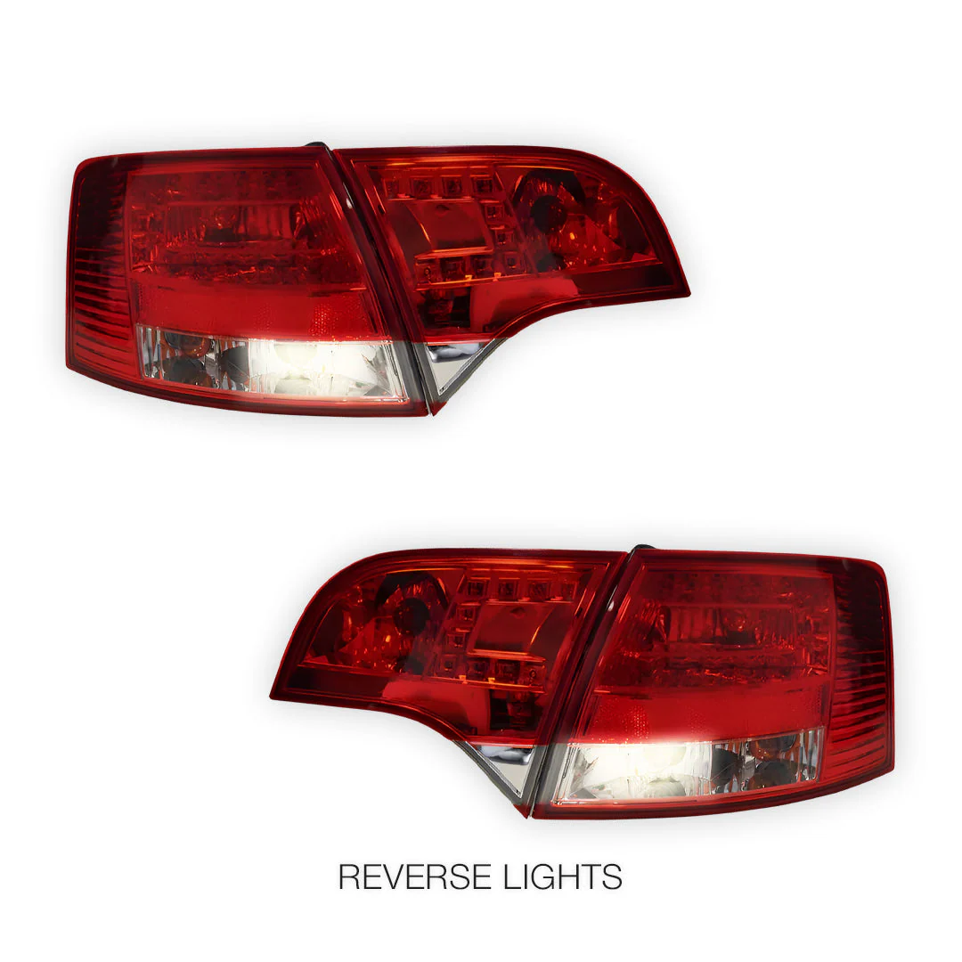 Audi S4 B7 (2005 - 2008) Clear Red LED Tail Lights LH + RH - Image 5