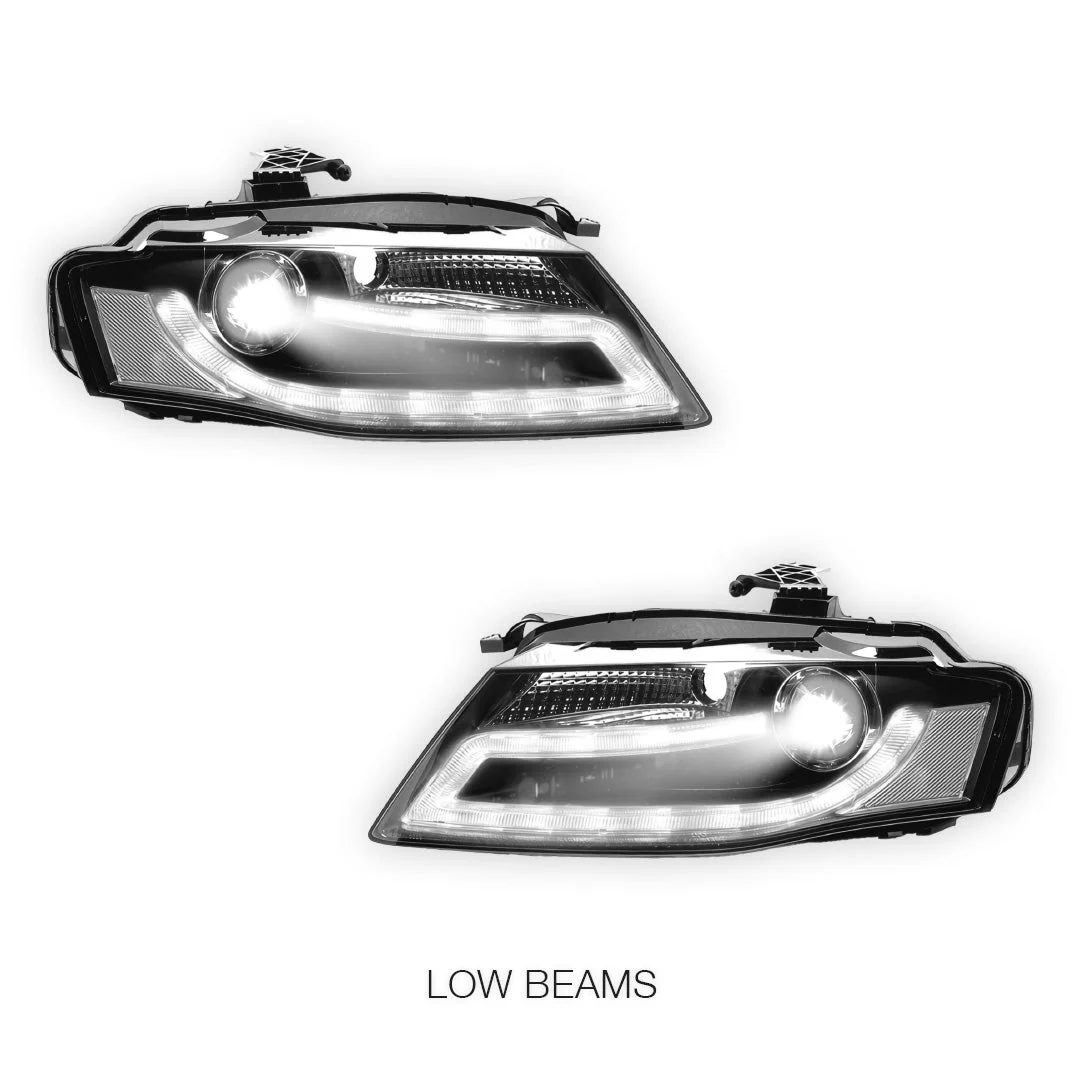 Audi S4 B8 (2009 - 2012) Halogen Model LED DRL Dual Beam Projector Headlights LH + RH - Image 4