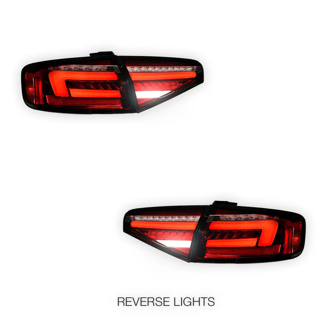Audi S4 B8 (2012 - 2015) Clear Red Sequential 3D LED Stripe Tail Lights LH + RH - Image 5