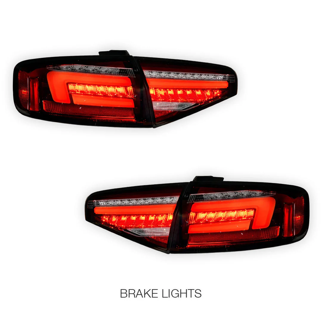Audi S4 B8 (2012 - 2015) Clear Red Sequential 3D LED Stripe Tail Lights LH + RH - Image 4