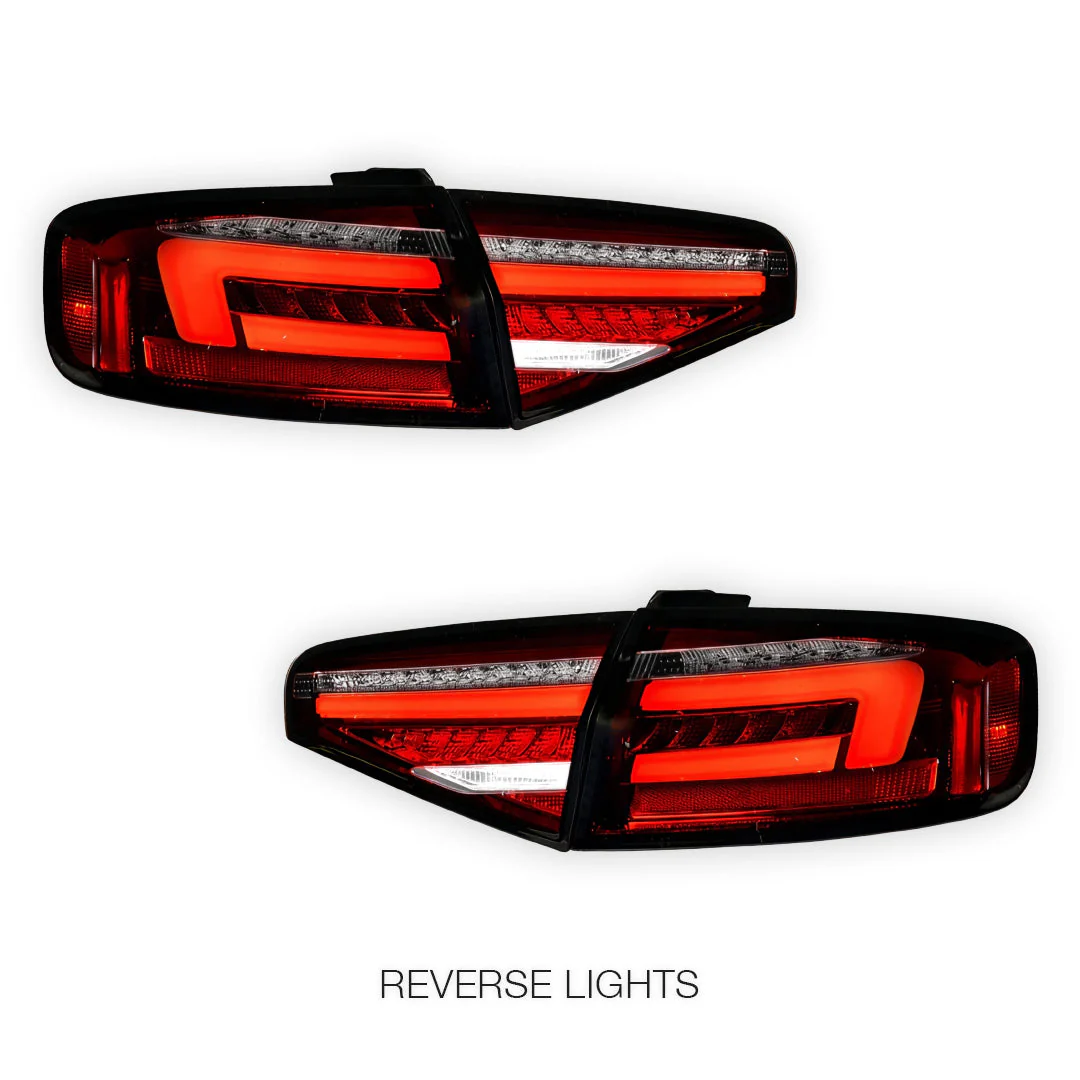 Audi S4 B8 (2012 - 2015) Clear Red Sequential 3D LED Stripe Tail Lights LH + RH - Image 5