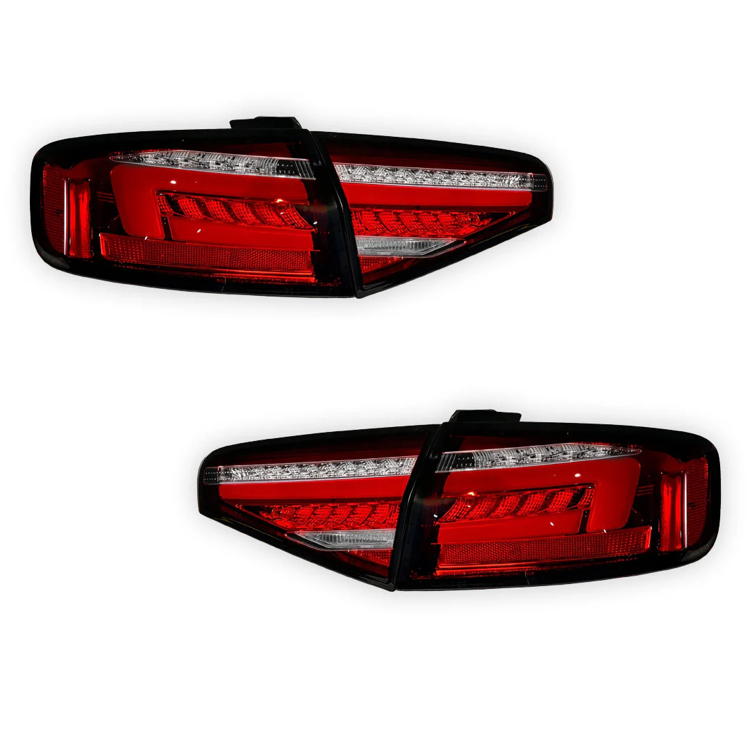 Audi S4 B8 (2012 - 2015) Clear Red Sequential 3D LED Stripe Tail Lights LH + RH - Image 6