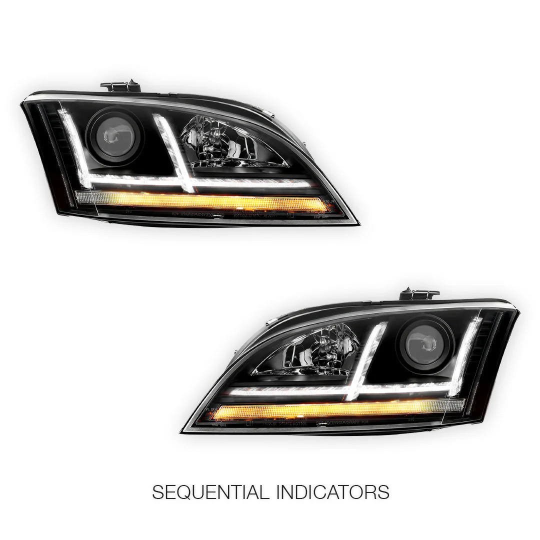 Audi TT 8J (2006 - 2014) Xenon Model Black 3D DRL LED Projector Headlights LH + RH - Image 3