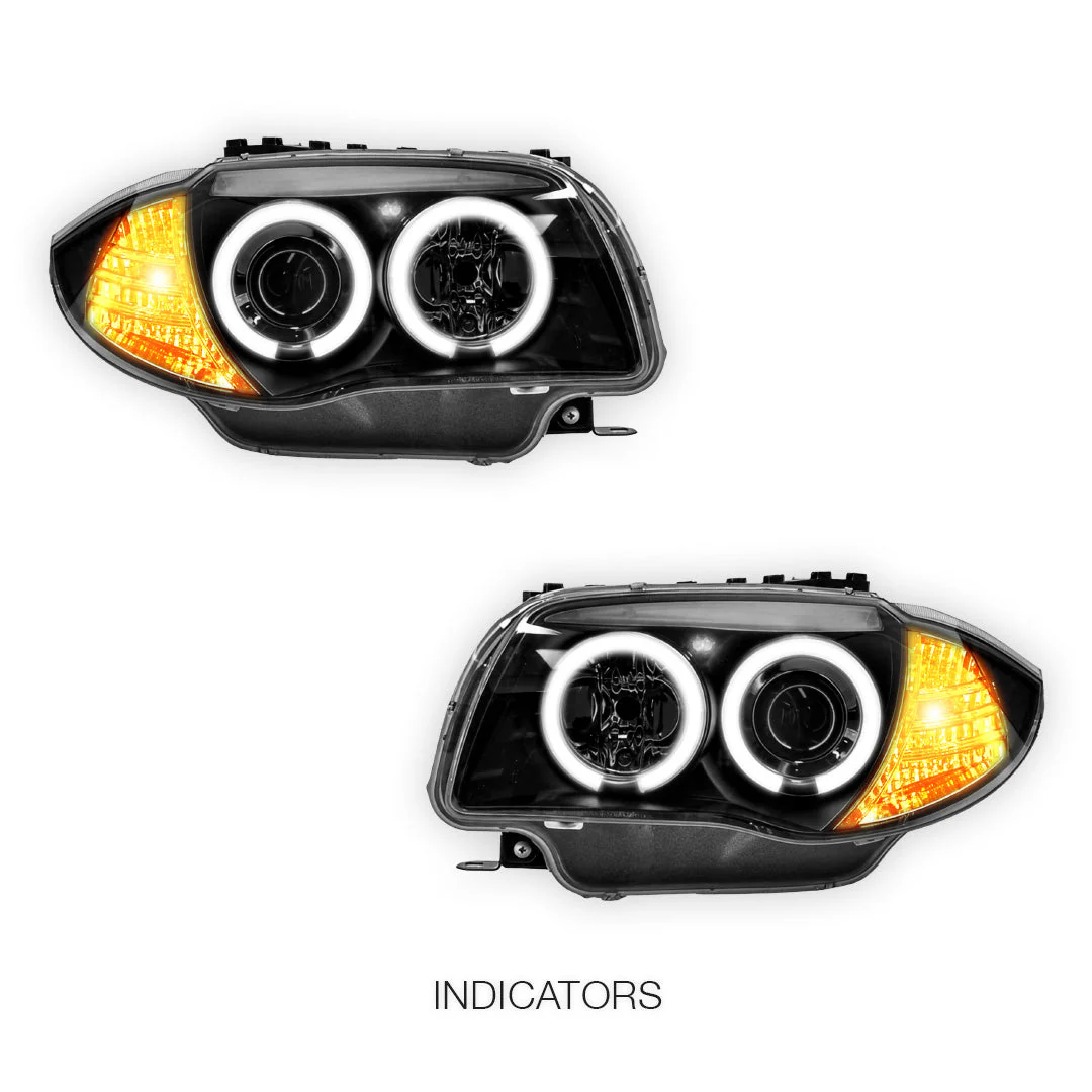 BMW 1 Series E81 / E82 / E87 / E88 (2004 - 2013) Halogen Model DRL Projector Headlights LH + RH - Image 3