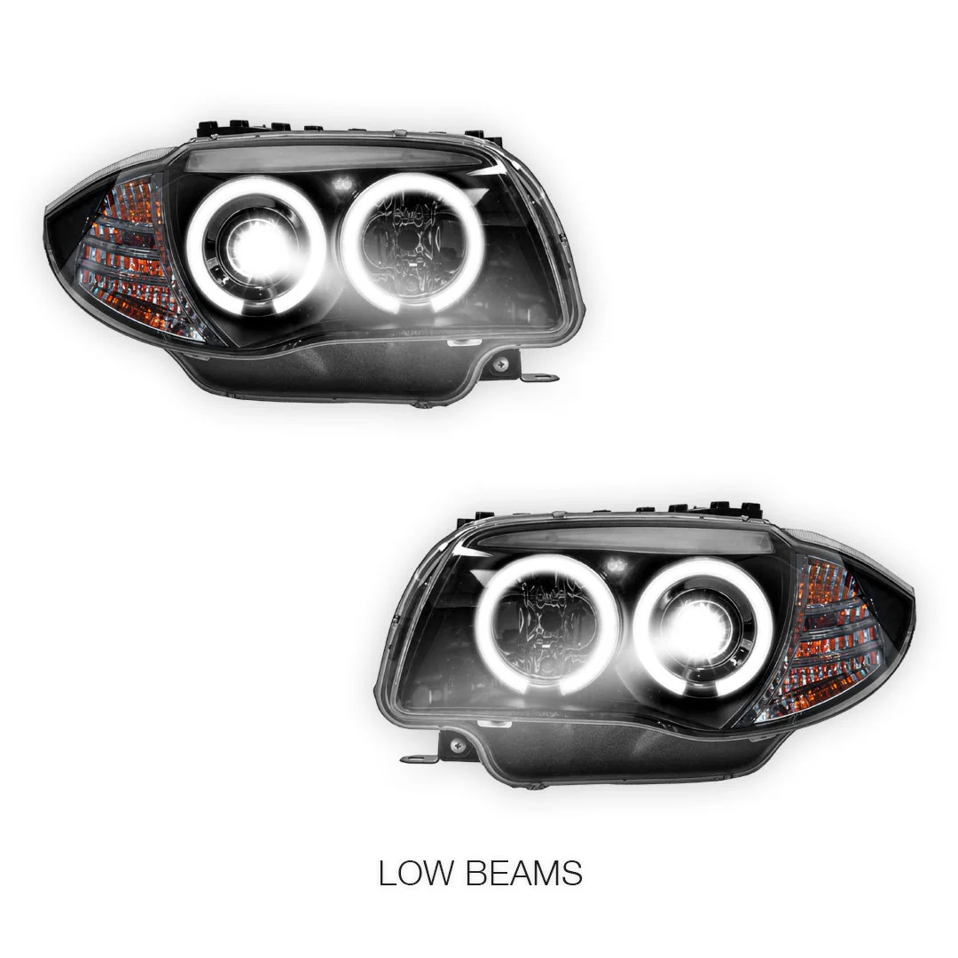 BMW 1 Series E81 / E82 / E87 / E88 (2004 - 2013) Halogen Model DRL Projector Headlights LH + RH - Image 4