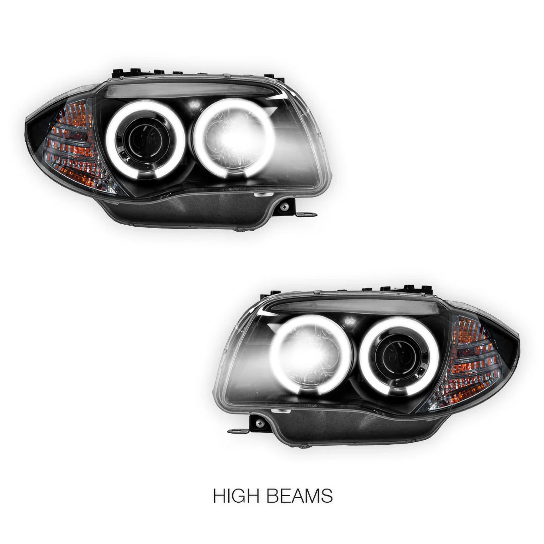 BMW 1 Series E81 / E82 / E87 / E88 (2004 - 2013) Halogen Model DRL Projector Headlights LH + RH - Image 5