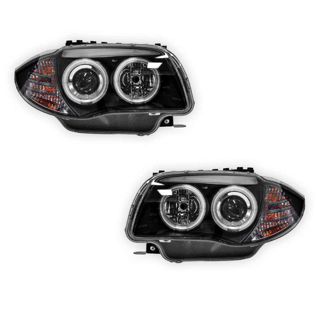 BMW 1 Series E81 / E82 / E87 / E88 (2004 - 2013) Halogen Model DRL Projector Headlights LH + RH - Image 6
