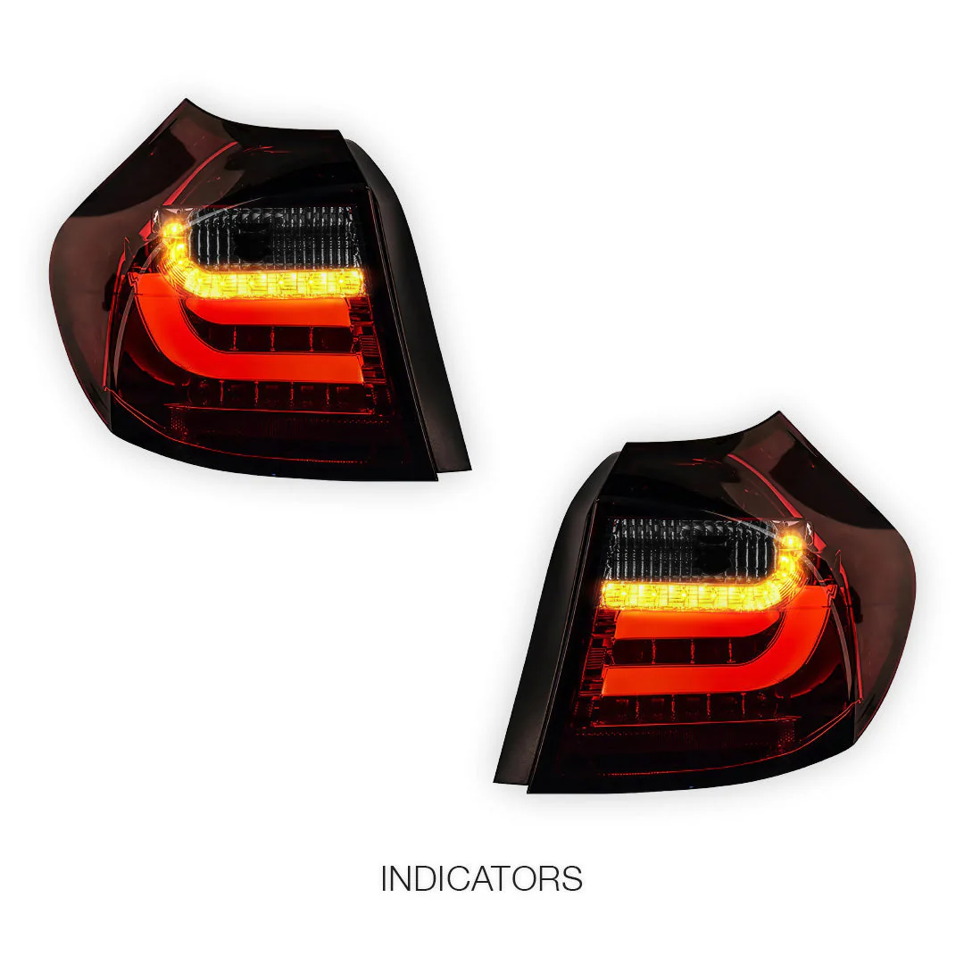 BMW 1 Series E81 / E87 Pre LCI (2004 - 2006) Clear Red 3D LED Tail Lights LH + RH - Image 3