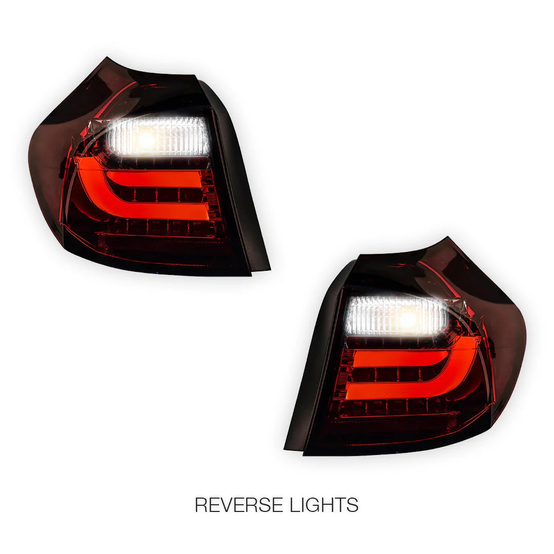 BMW 1 Series E81 / E87 Pre LCI (2004 - 2006) Clear Red 3D LED Tail Lights LH + RH - Image 5
