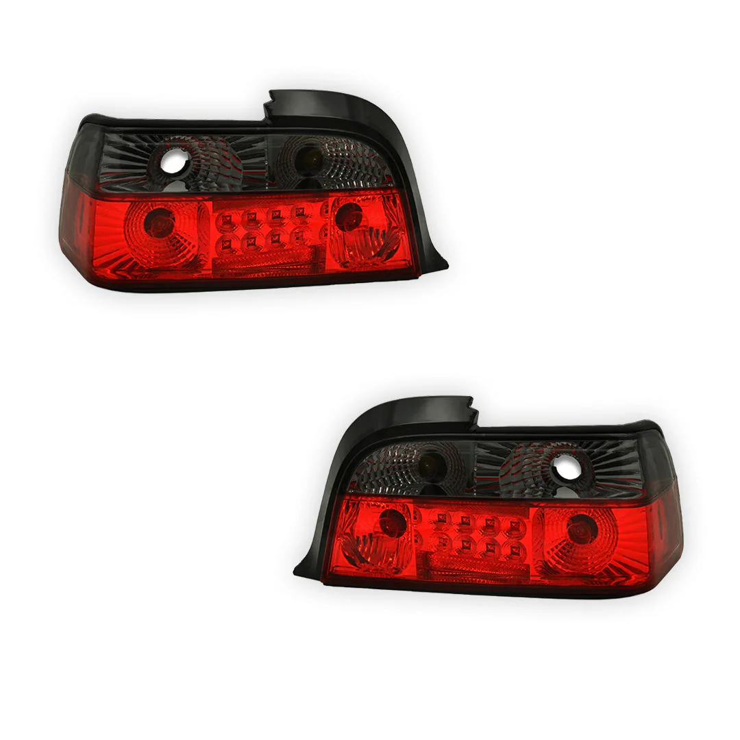 BMW 3 Series E36 (1991 - 1999) Smoked Red 3D LED Tail Lights LH + RH - Image 6
