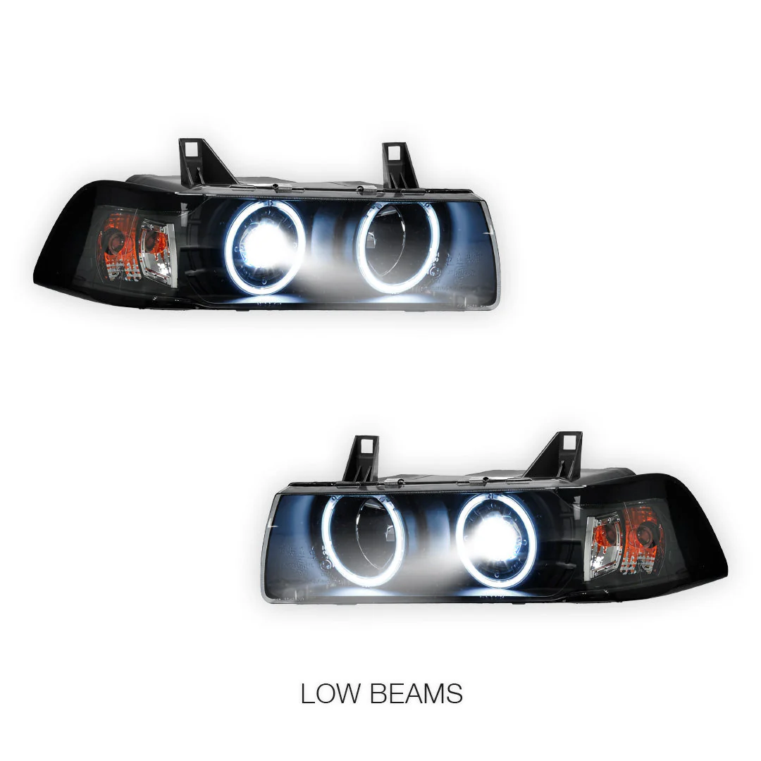 BMW 3 Series E36 2-Door (1992 - 1999) CCFL Angel-Eye Projector Headlights LH + RH - Image 4