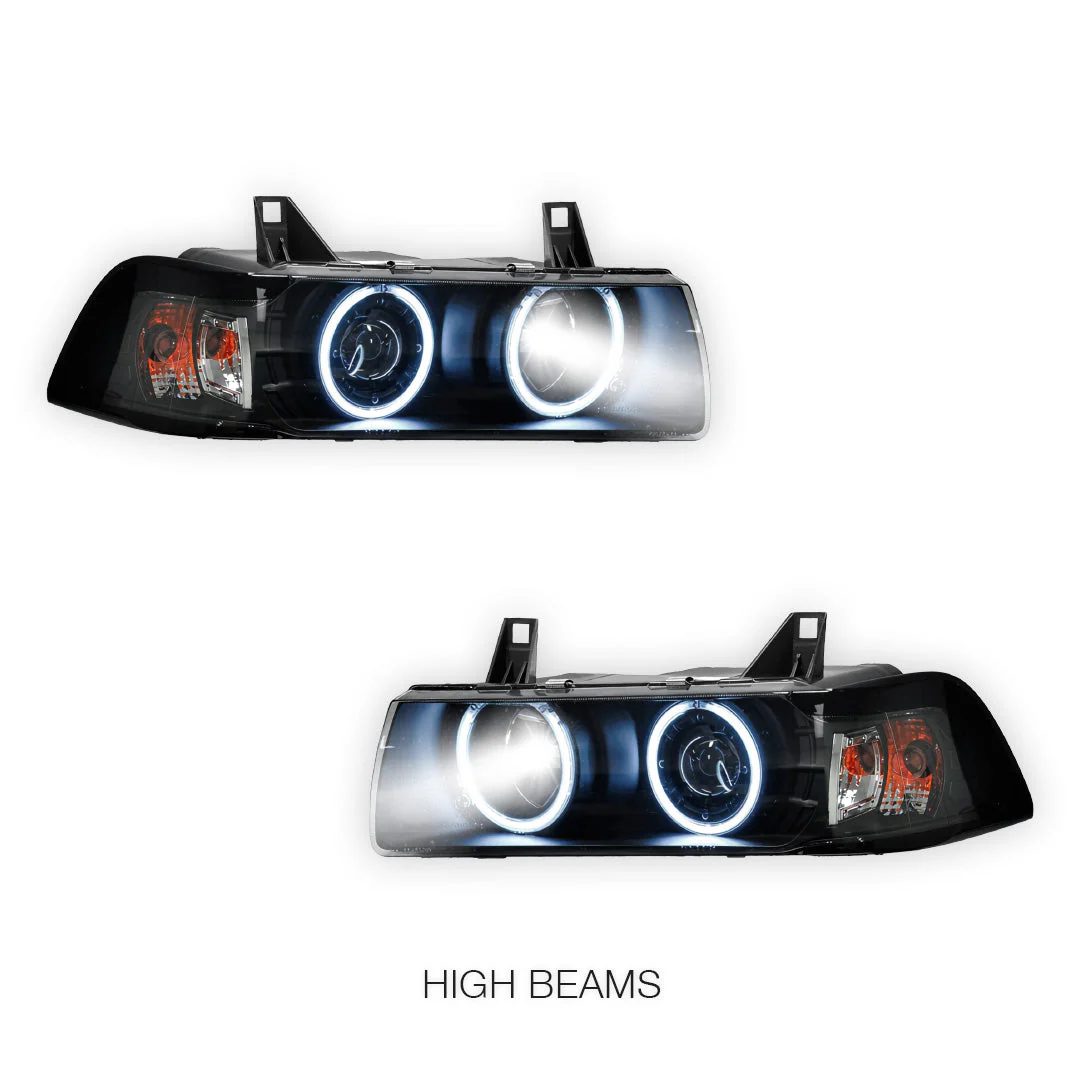 BMW 3 Series E36 2-Door (1992 - 1999) CCFL Angel-Eye Projector Headlights LH + RH - Image 5