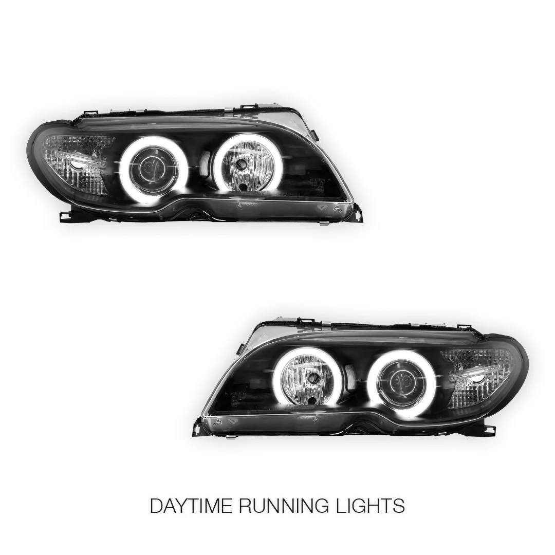 BMW 3 Series E46 (2003 - 2005) HID / Xenon Model CCFL Angel-Eyes Projector Headlights LH + RH - Image 2