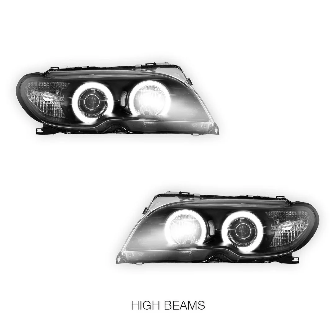 BMW 3 Series E46 (2003 - 2005) HID / Xenon Model CCFL Angel-Eyes Projector Headlights LH + RH - Image 5