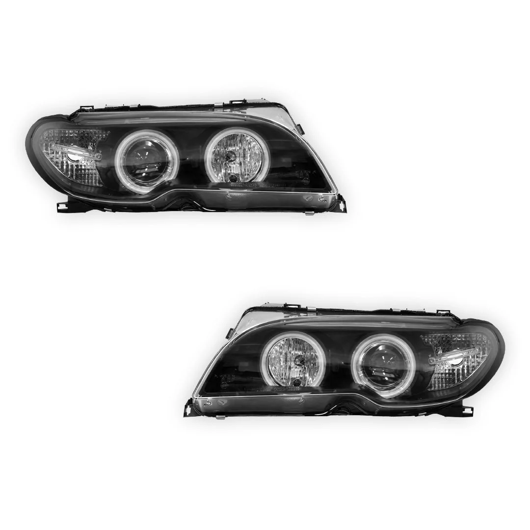 BMW 3 Series E46 (2003 - 2005) HID / Xenon Model CCFL Angel-Eyes Projector Headlights LH + RH - Image 6