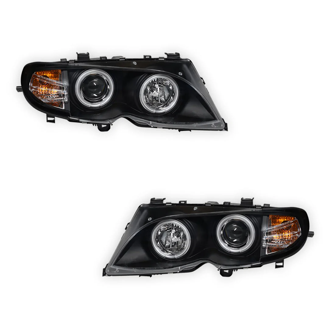 BMW 3 Series E46 Sedan / Wagon (2002 - 2004) CCFL Angel-Eyes Projector Headlights LH + RH - Image 2