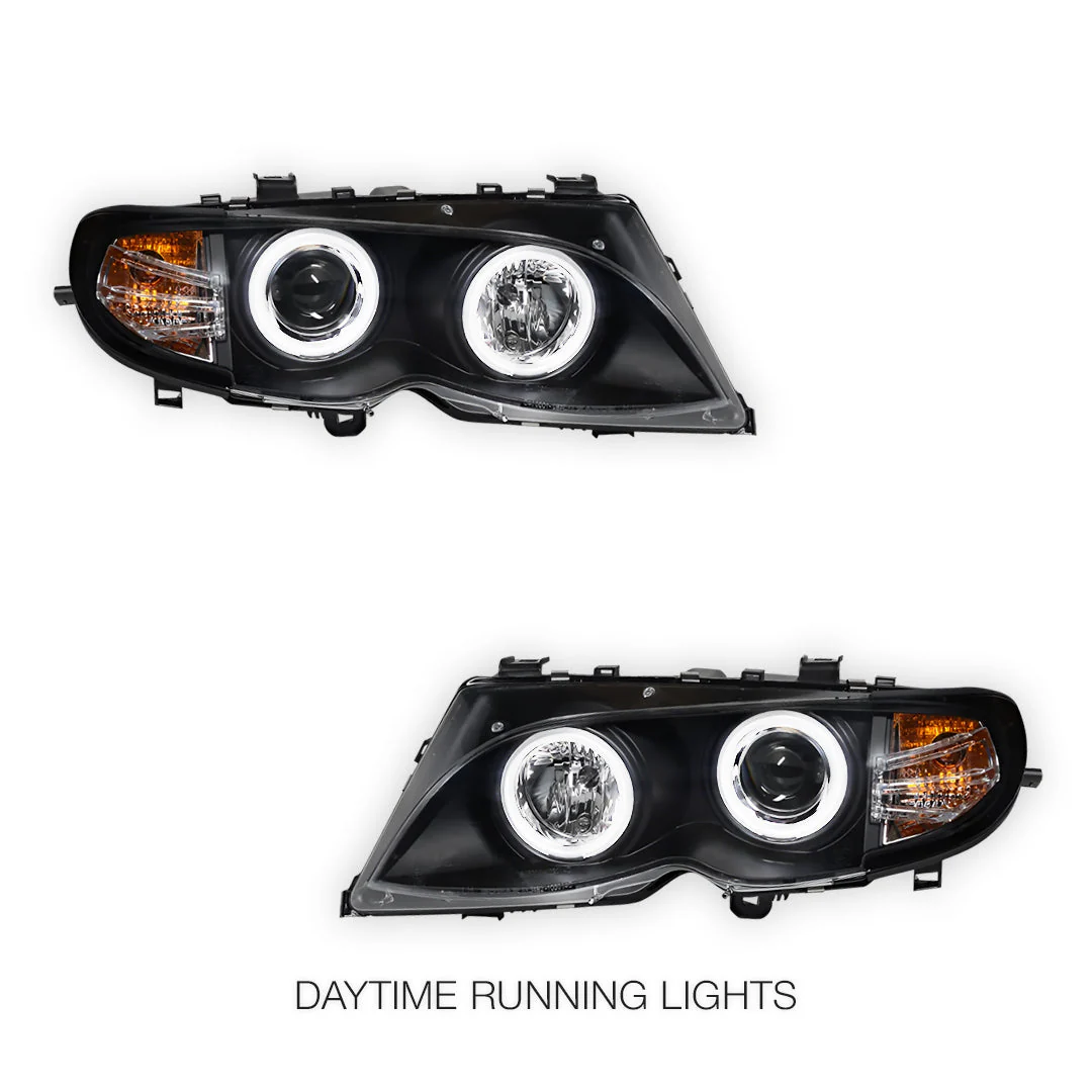 BMW 3 Series E46 Sedan / Wagon (2002 - 2004) CCFL Angel-Eyes Projector Headlights LH + RH - Image 3