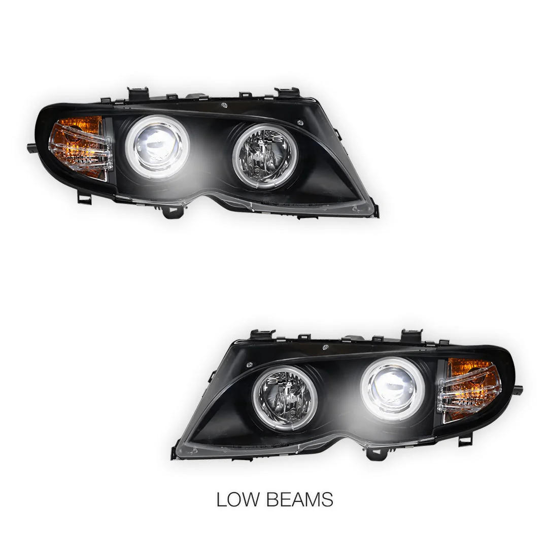 BMW 3 Series E46 Sedan / Wagon (2002 - 2004) CCFL Angel-Eyes Projector Headlights LH + RH - Image 5