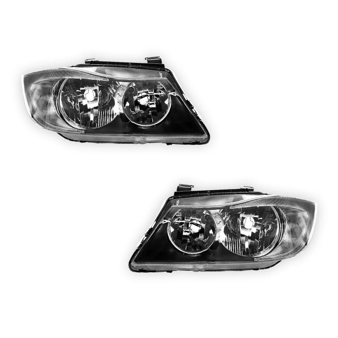 BMW 3-Series E90 / E91 (2005 - 2008) Non HID OEM Style Headlights LH + RH - Image 2
