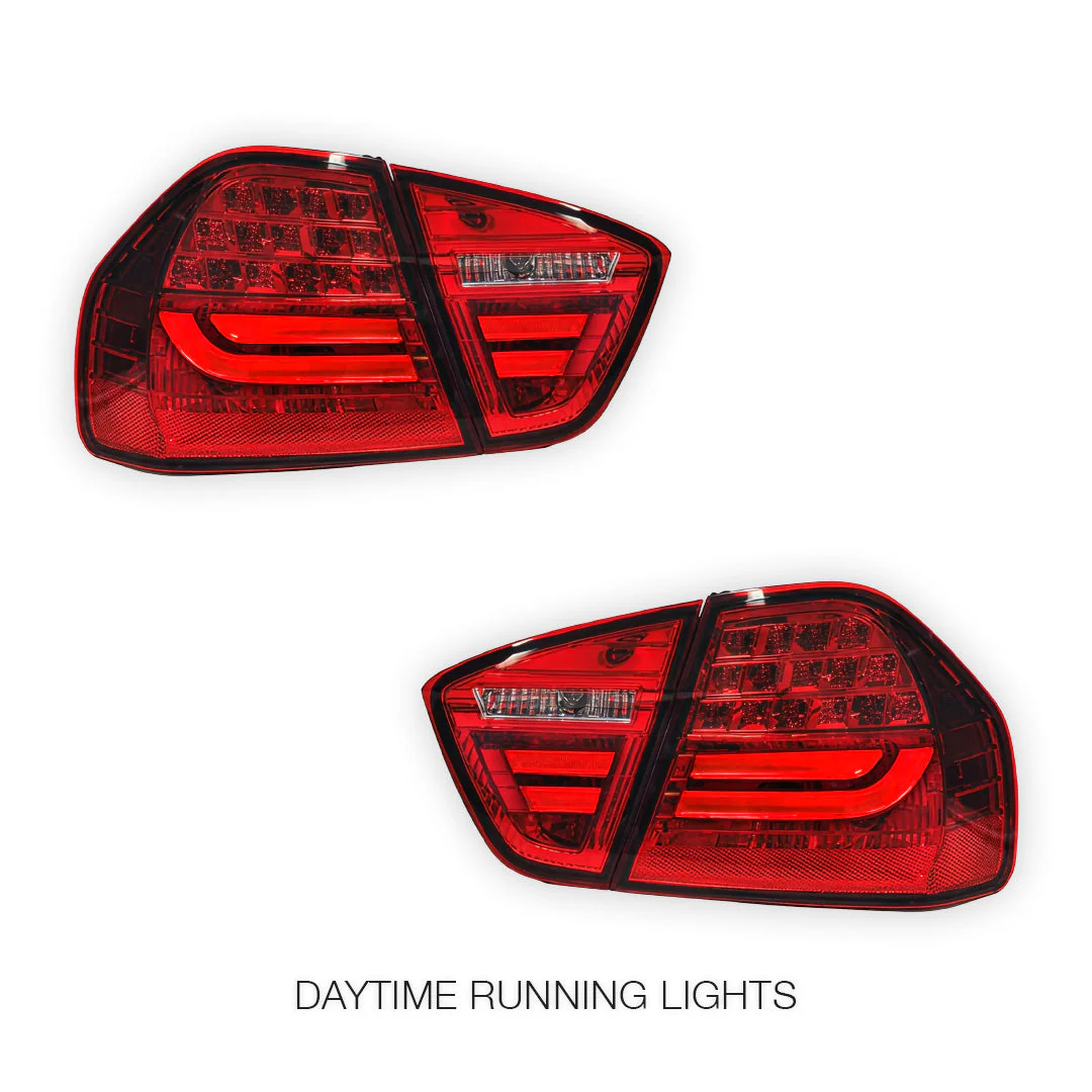 BMW 3 Series E90 Pre LCI (2005 - 2008) M3 LCI Style 3D LED Stipe Tail Lights LH + RH - Image 2